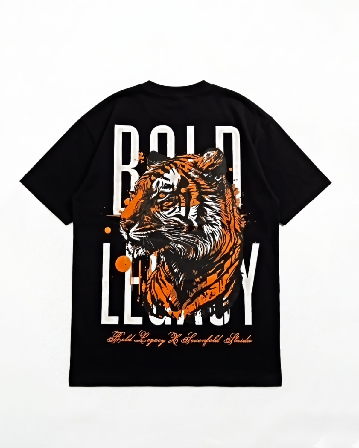 Black oversized t-shirt front view for men by Sevenfold