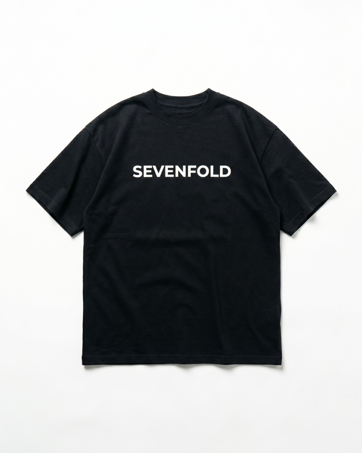 Black oversized t-shirt front view for men by Sevenfold