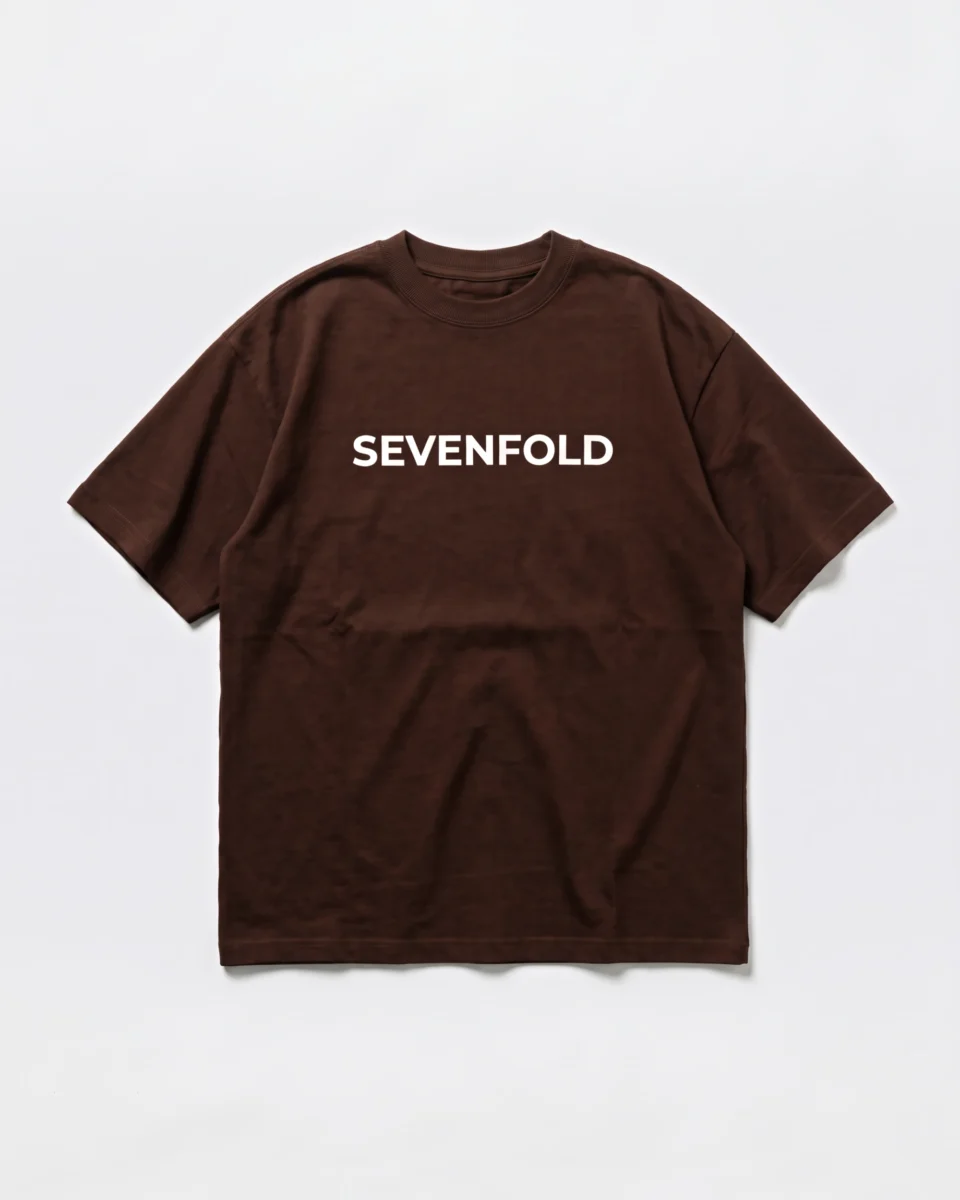 Brown Rome graphic oversized T-shirt back view SEVENFOLD