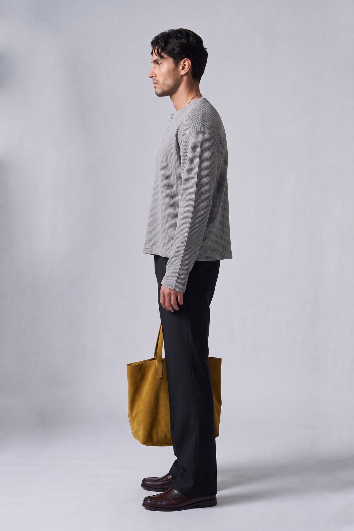 sevenfold-grey-henley-tshirt-side-pose.webp