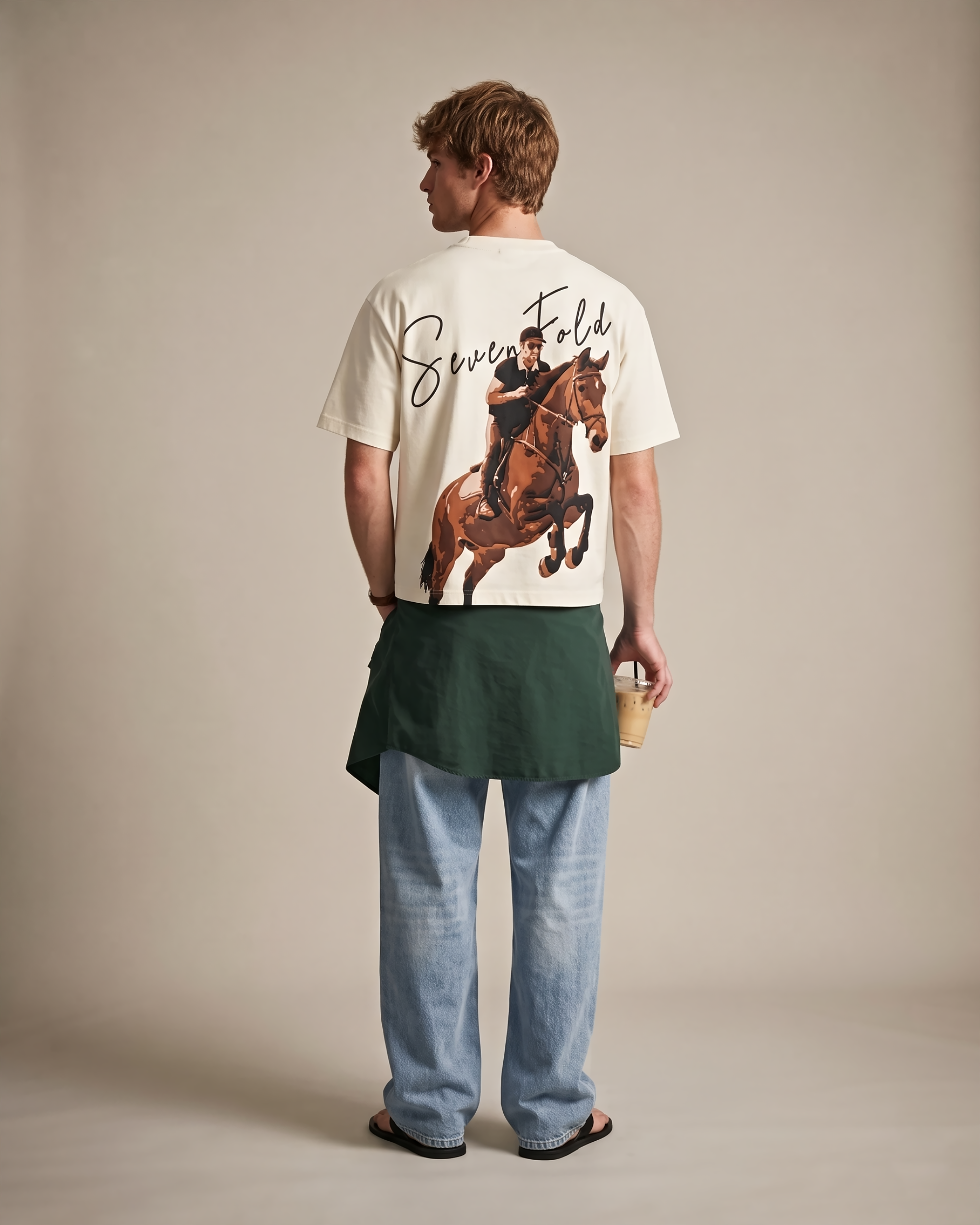 equestrian oversized t shirt ivory