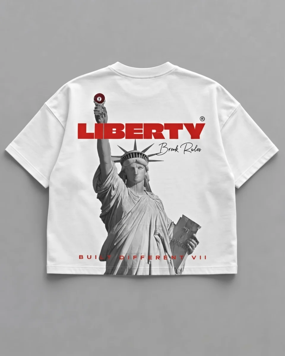 Liberty Oversized Graphic T-Shirt – White